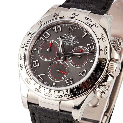 rolex daytona black leather strap.